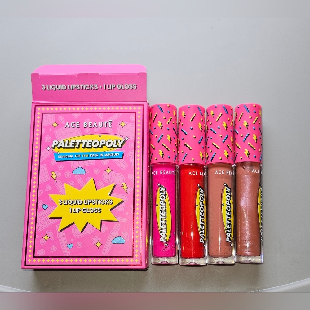 Ace Beaute Paletteopoly Lipstick Set - 3 Lipsticks & 1 Lip Gloss BNIB